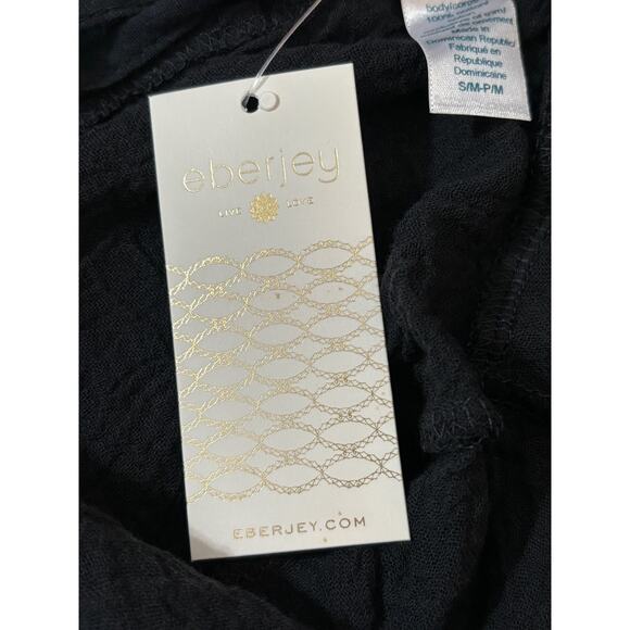 Eberjey NWT Women Solid Liberty Lace Trim Romper Black Crochet Swim Cover-Up S/M - Picture 7 of 8